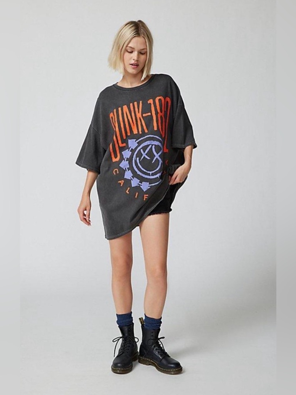 Urban Outfitters Black Blink 182 T-shirt Dress